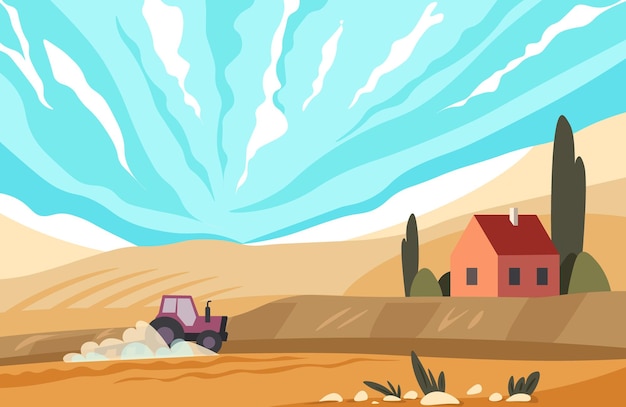 Desert Landscape with Blue Sky