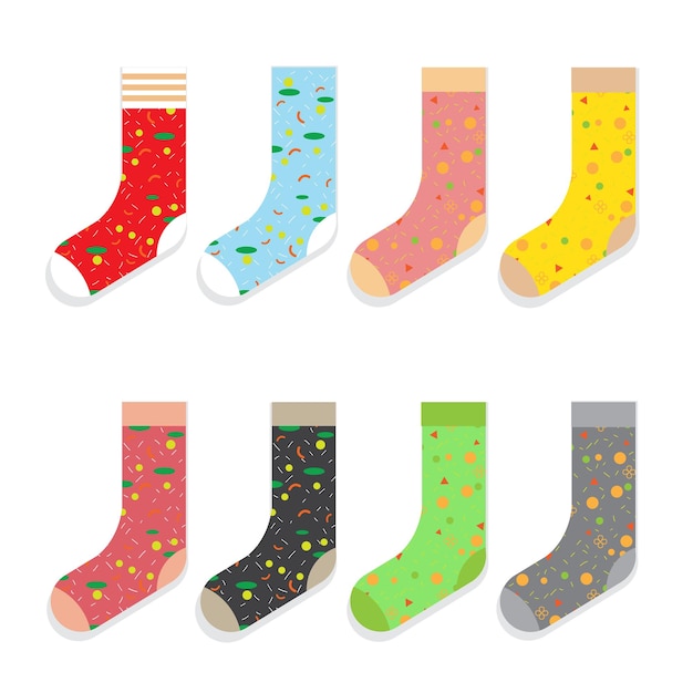 design colorful socks set vector illustration