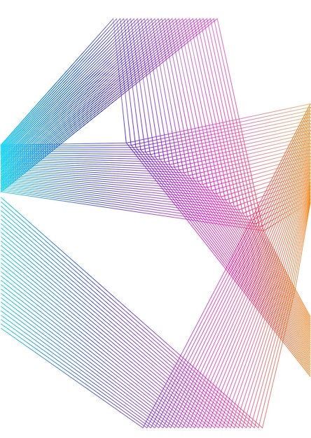 Design element Curved sharp corners wave many lines Abstract vertical broken stripes on white background isolated Creative line art Vector illustration EPS 10 Colors line created using Blend Tool
