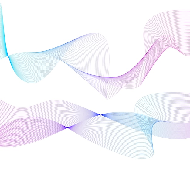Design element wavy lines form spiral ribbon effect 3d14