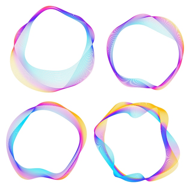 Design elements Creative art frame border many lines twist circle08