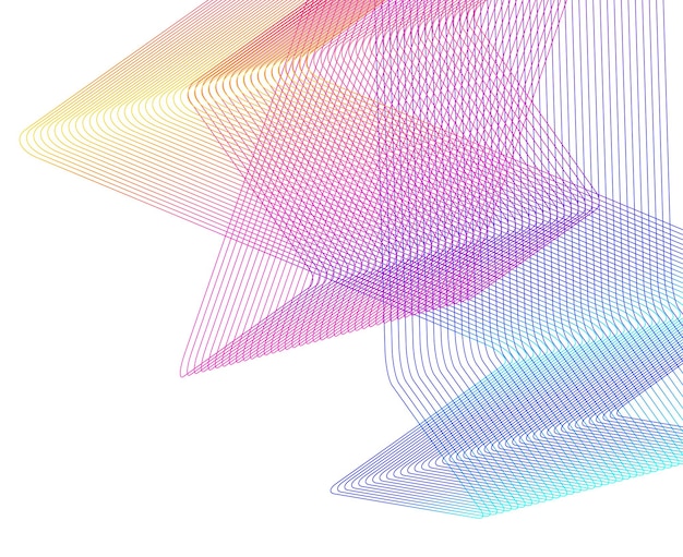 Design elements Wave of many glittering lines Abstract glow wavy stripes on white background isolated Creative line art Vector illustration EPS 10 Colourful waves with lines created using Blend