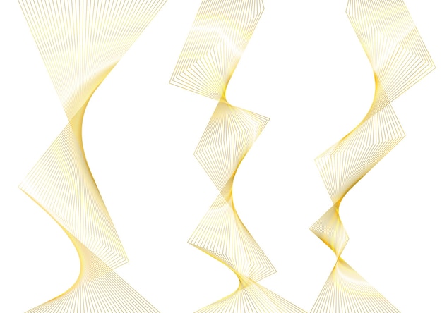 Design elements Wave of many glittering lines Abstract vertical glow wavy stripes on white background isolated Creative line art Vector illustration EPS 10 art deco style for wedding invitation