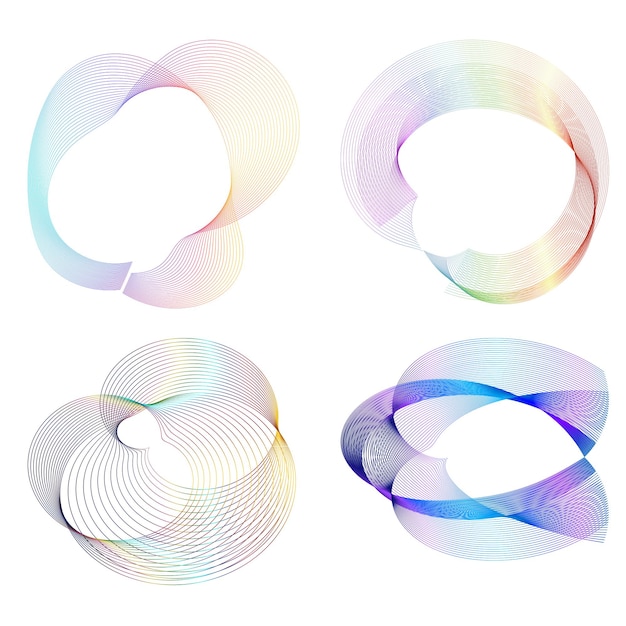 Design elements Wave of many purple lines circle ring Abstract vertical wavy stripes on white background isolated Vector illustration EPS 10 Colourful waves with lines created using Blend Tool