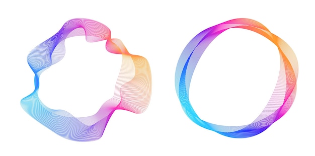 Design elements Wave of many purple lines circle ring Abstract vertical wavy stripes on white background isolated Vector illustration EPS 10 Colourful waves with lines created using Blend Tool