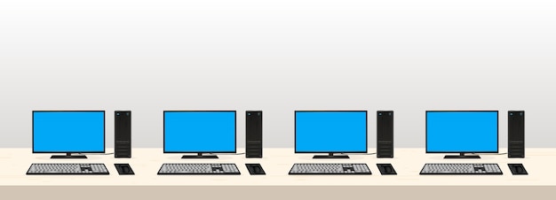 desktop computer cafe set