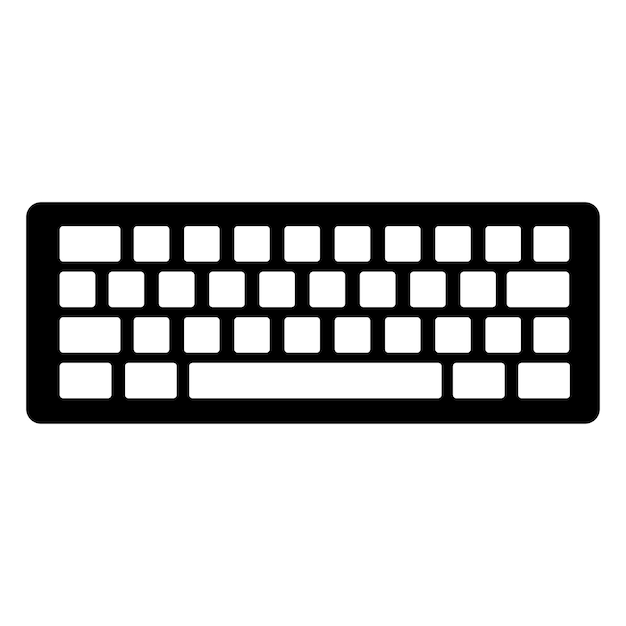 desktop computer keyboard vector icon