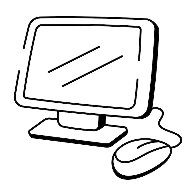 desktop computer with mouse