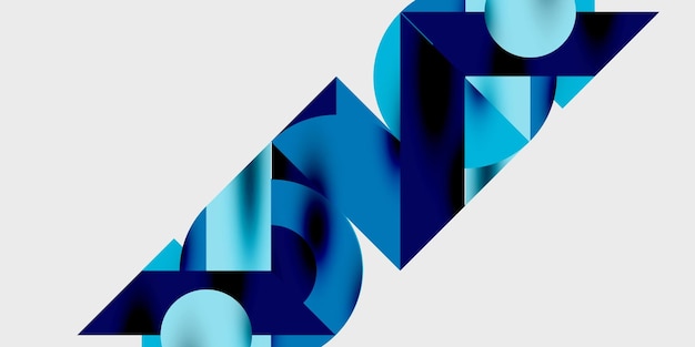 Detailed composition of circles semicircles and triangles with glossy effects and smooth gradients A sleek and modern vector design for creative and techinspired projects