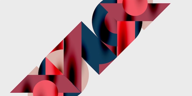 Detailed composition of circles semicircles and triangles with glossy effects and smooth gradients A sleek and modern vector design for creative and techinspired projects