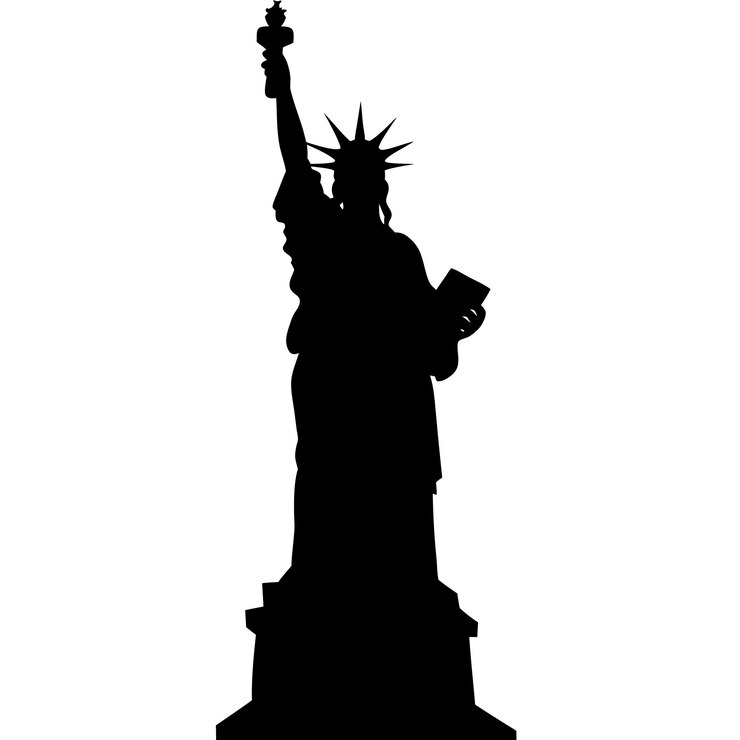 Vektor detailed silhouette of the statue of liberty for graphic design and creative projects