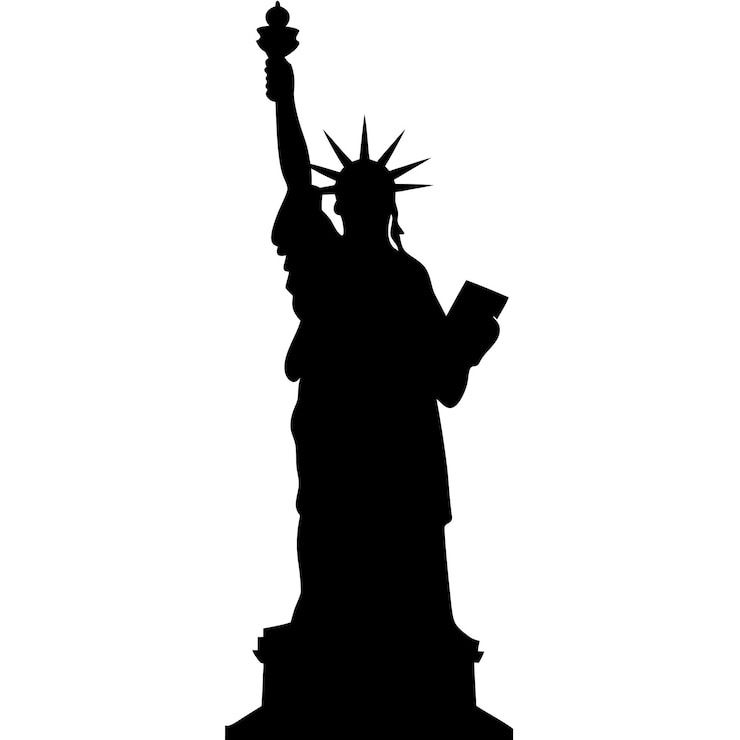 Vektor detailed silhouette of the statue of liberty for graphic design and creative projects
