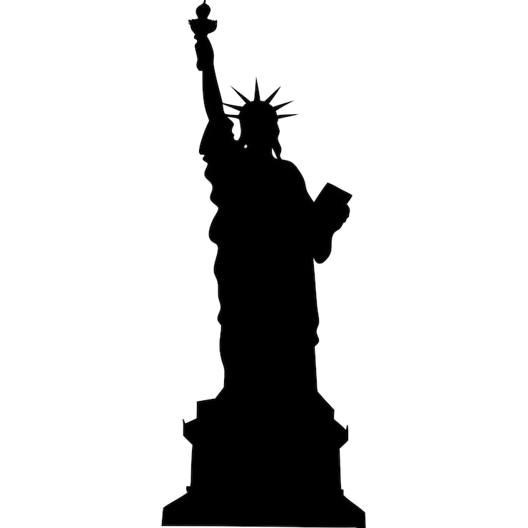 Vektor detailed silhouette of the statue of liberty for graphic design and creative projects