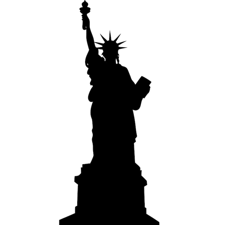 Vektor detailed silhouette of the statue of liberty for graphic design and creative projects