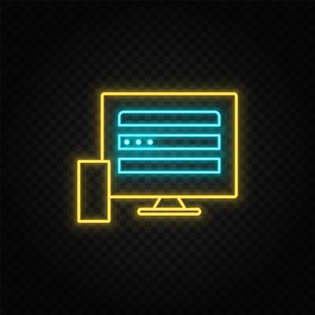 Devices monitor mobile neon icon Web Development Vector Icon Element of simple symbol for websites web design mobile app infographics Line symbol for website design on white background