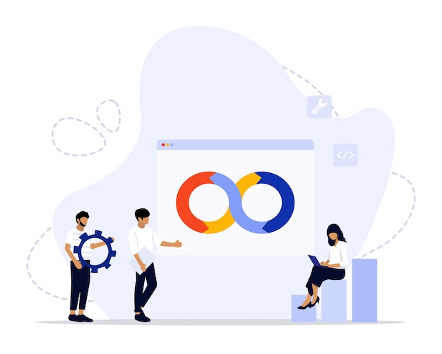 DevOps Programmer Vector Illustration