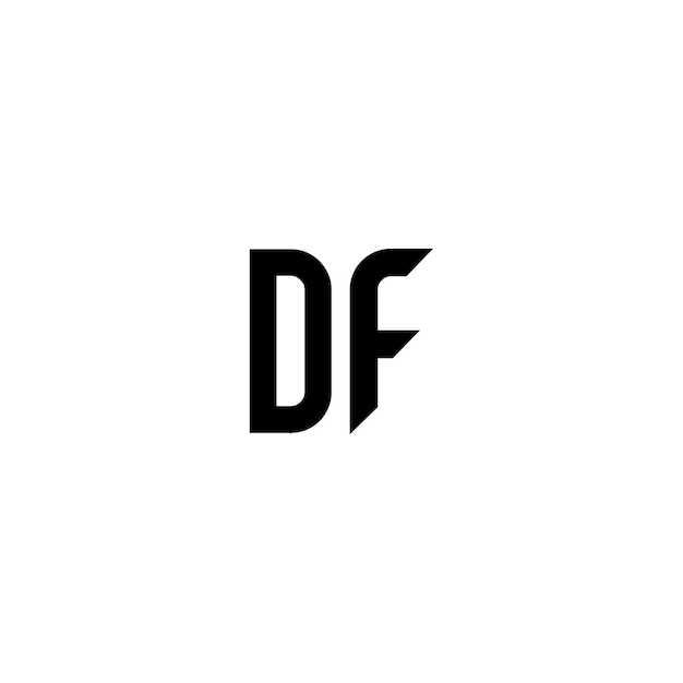 DF monogram logo design letter text name symbol monochrome logotype alphabet character simple logo