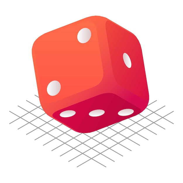 Dice luck icon Isometric of dice luck vector icon for web design isolated on white background