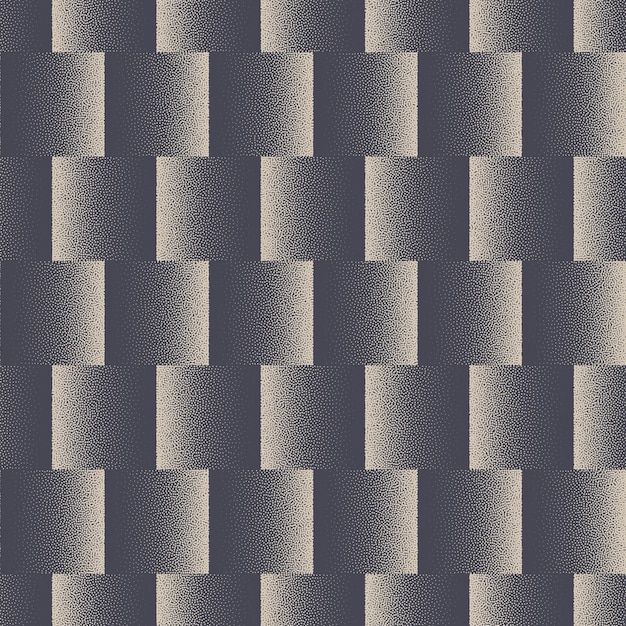 Different Faded Squares In Row Vector Seamless Pattern Dotted Abstract Background Tileable Geometric Grid Modern Gritty Grainy Texture Psychedelic Movement Illusion Effect Grey Repetitive Wallpaper
