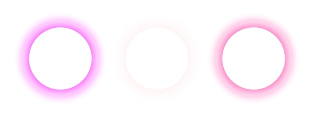 Different pink blurry round frames Circle shapes with soft gradient borders in y2k aura style