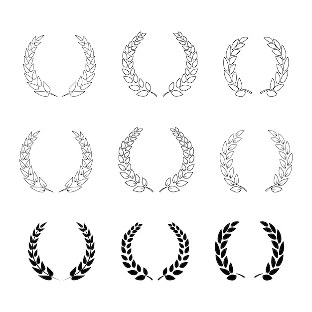 different wreath shapes wreath icon set laurel wreath winner award logo design vector isolated victory concept floral design laurel oak palm olive leaves vector graphic eps 10