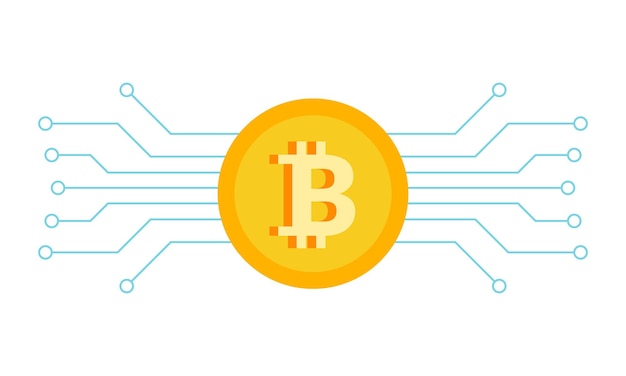 Digital bitcoin cryptocurrency technology background