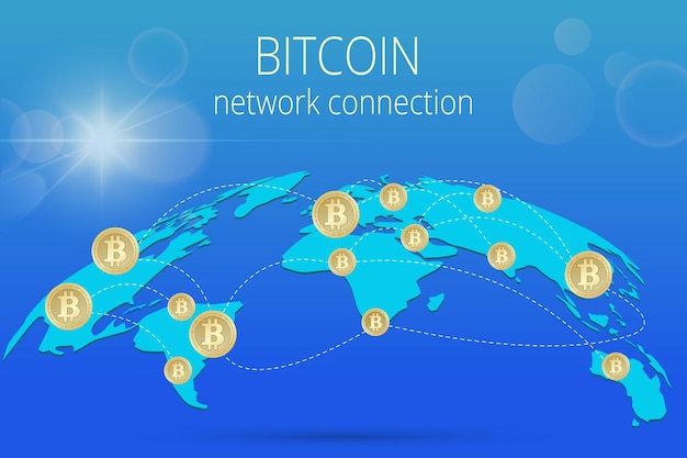 Digital Bitcoin Golden coin with Bitcoin symbol in electronic environment coins ryptocurrency physical colored bitcoin coins.