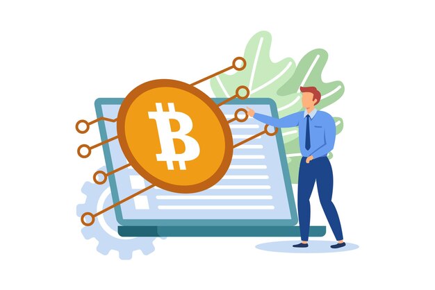 digital currency flat modern design illustration