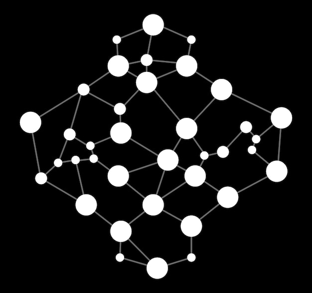 Digital Neural Net Vector Art Connected Dots and Lines Structure AI Machine Learning and Blockchain Mesh Background