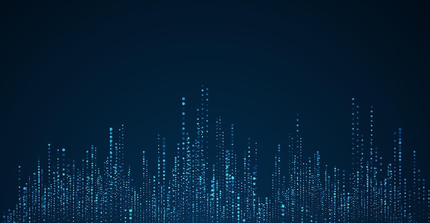 digital technology background digital data square blue pattern pixel background