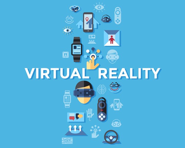 digital vector virtual augmented reality set collection, next generation gaming