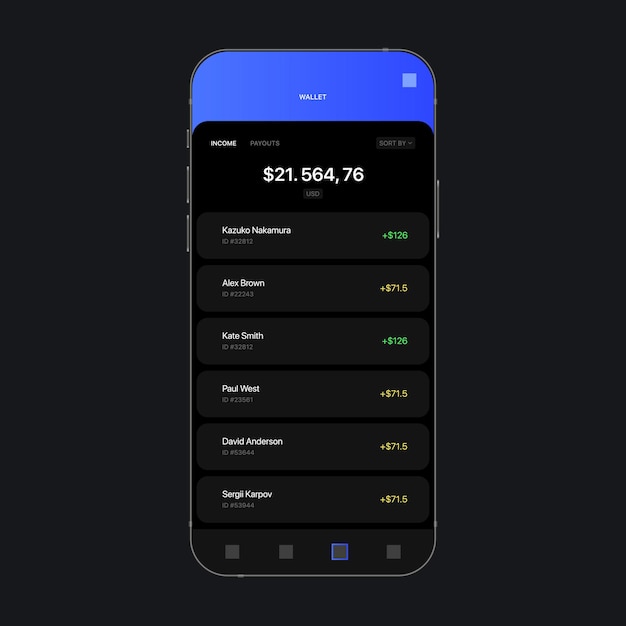 digital wallet ui screen concept. incoming payments. analytics app. vector illustration