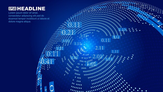 Digitální a digitální Země Webová technologie big data vektorové prvky země