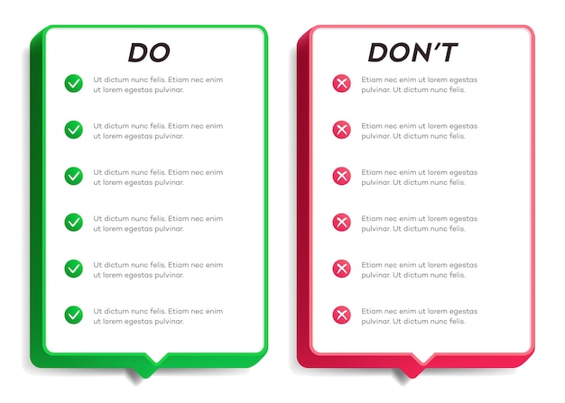 do and dont infographic template frame handdraw style vector 10 eps