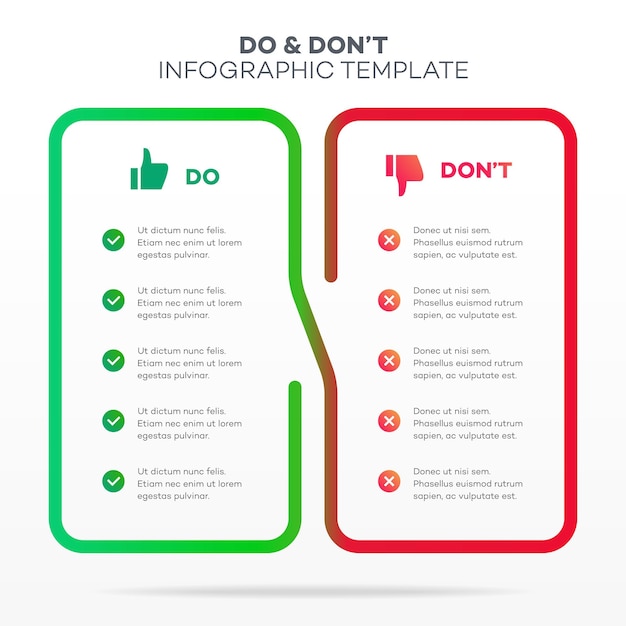 Do and dont infographic template vector 10 eps