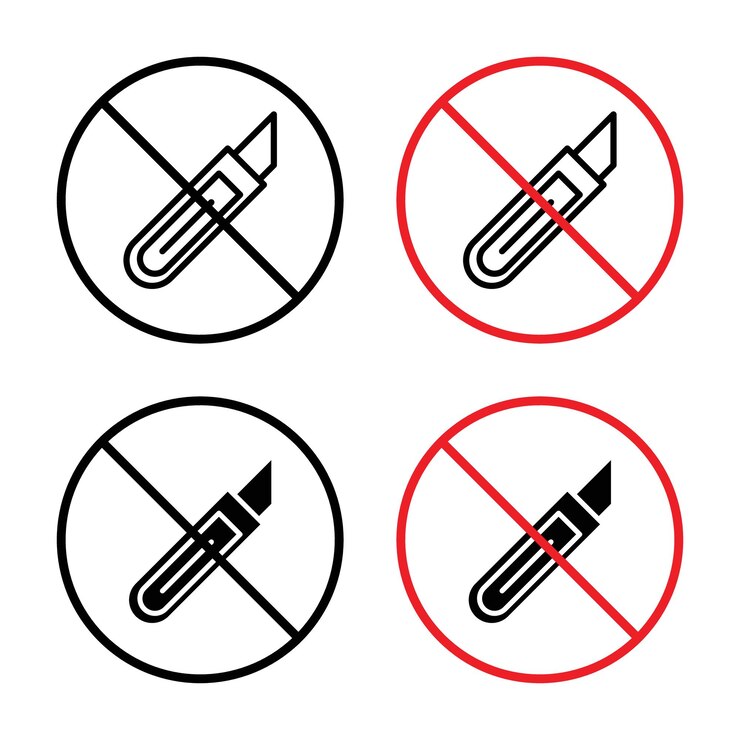 Do Not Cut Sign Safety Icon for Restricted Cutting Areas