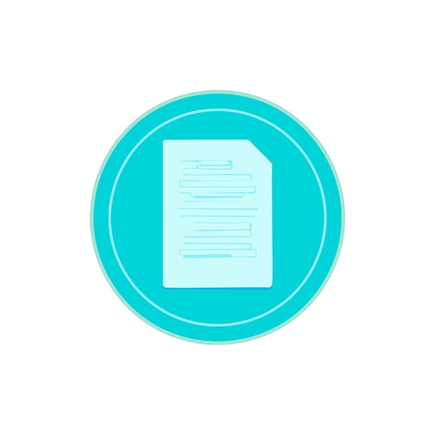 Document icon Flat design style Blue file setup vector illustration