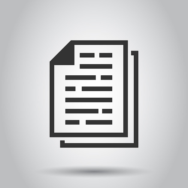 document paper icon in flat style terms sheet illustration on white background document analytics business concept