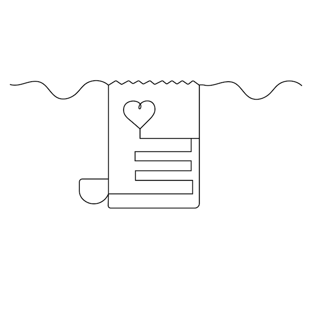 Document with folded corner continuous one line drawing outline vector icon