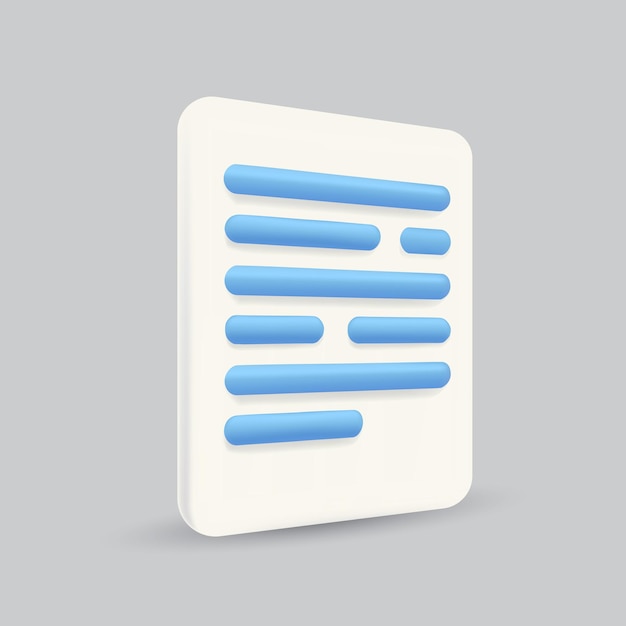 documents icon. stack of paper sheets note 3d. vector illustration.