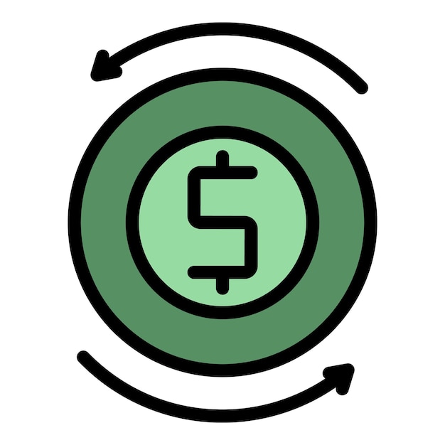 dollar arrows icon outline dollar arrows vector icon for web design isolated on white background color flat
