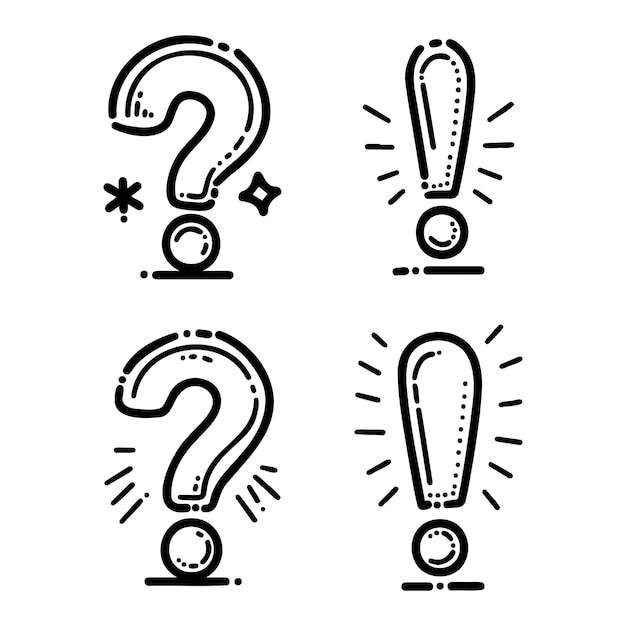 Doodle Question Mark Sign and Symbol for Design Presentation or Website elements