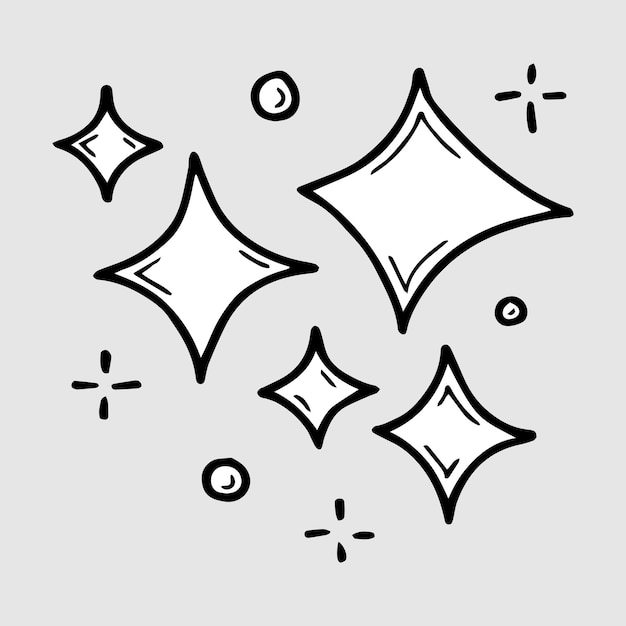 doodle set of vector stars sparkle icon clean surface icon glowing light effect stars and shining burst isolated on white background vector illustration