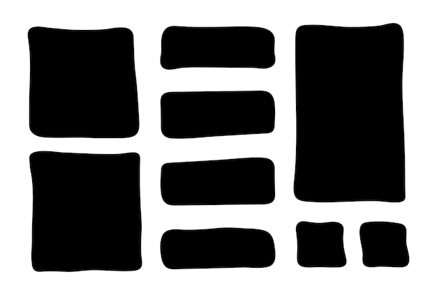 doodle shapes and frames for social media color abstract isolated text box speech bubble blobs for