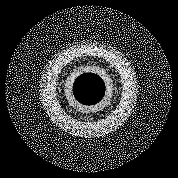 dotwork ring tunnel banner halftone style engraving gradient illustration abstract vector