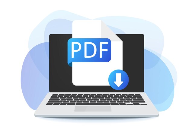 Download AI button on laptop screen. Downloading document concept. AI label and down arrow sign.