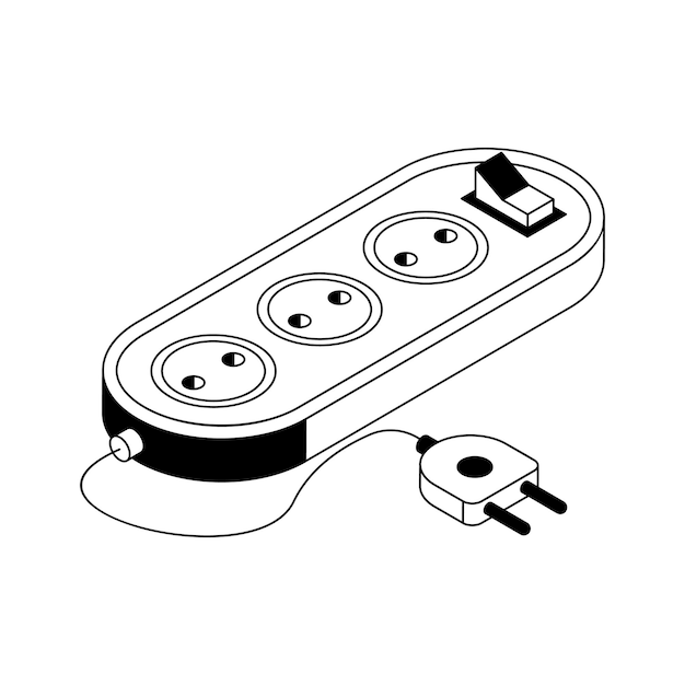 Download our isometric icon of power extension