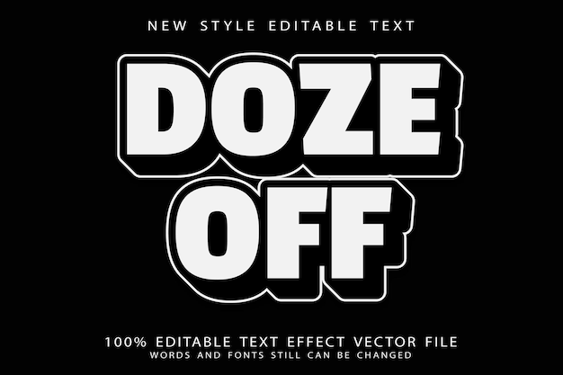 Doze off editable text effect emboss modern style