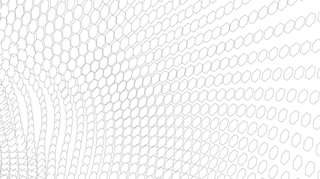 Drátový model krajiny na bílém pozadí Abstraktní geometrické vektorové technologické pozadí 3D vektorové digitální pozadí