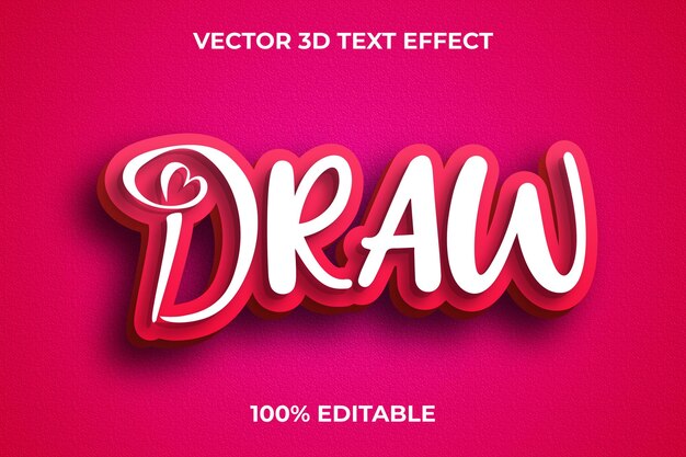 Draw 3d editable text effect design